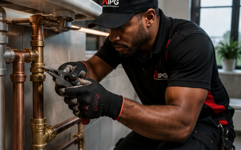 AIPG plumber repairing copper pipework
